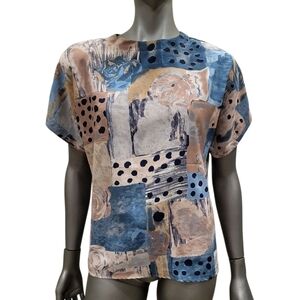 145B. Vtg. Renaissance Sportswear Abstract Print Women's Top - Size Medium